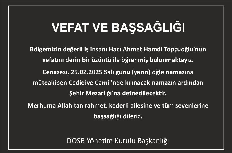 VEFAT VE BAŞSAĞLIĞI